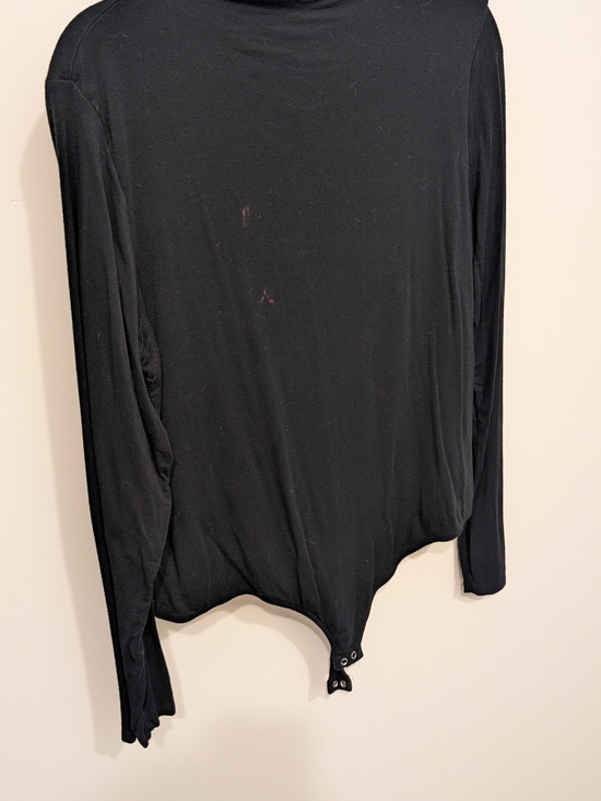 Express Tops - Express Black Long-Sleeve Snap-Front Bodysuit